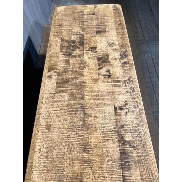 Brown Architectural French Oak Farmhouse Dining Table, 1925 For Sale - Image 8 of 18