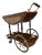 Mid 20th Century Italian Inlaid Wood Bar Cart With Brass Wheels & Drop-Leaf Top For Sale