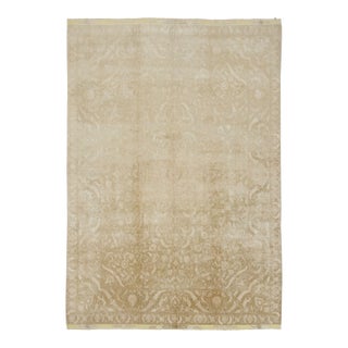 Oversized Antique Persian Tabriz Rug, Ethereal Medallion in Beige - Rug & Kilim For Sale