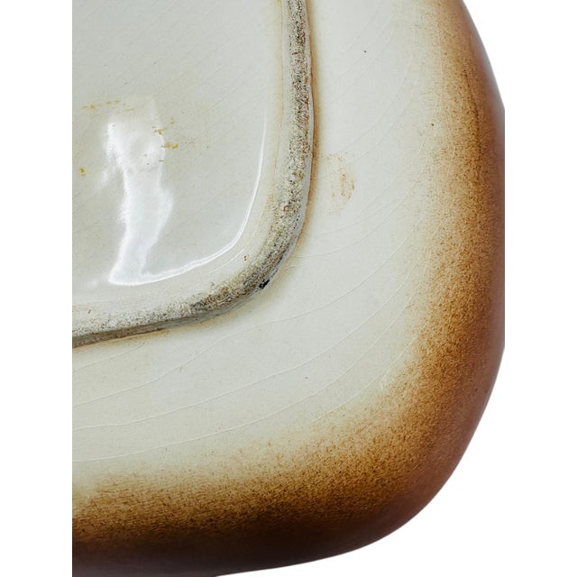 Yellow Vintage (1960's) Mid-Century Modern California Pottery Pineapple Chip & Dip Bowl S-24 For Sale - Image 8 of 10