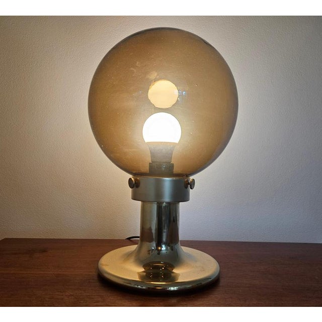 Very Midcentury Large Table Brass Lamp, Switzerland, 1970s For Sale - Image 11 of 12