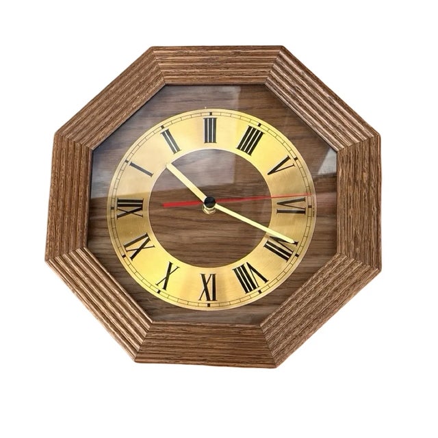 Ebg Wooden Wall Clock, Germany 1980s For Sale - Image 10 of 12