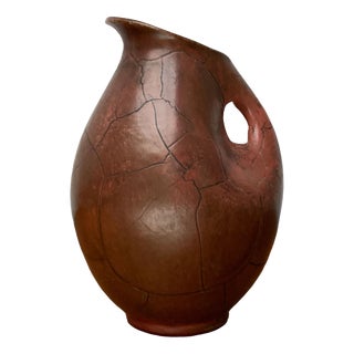 Art Deco German Studio Pottery Jug Carafe with Handle Hole by Paul Dresler for Töpferei Grootenburg, 1940s For Sale