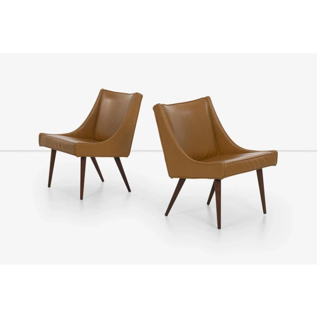 Thayer Coggin 1960s Milo Baughman Slipper Chairs for Thayer Coggin - a Pair For Sale - Image 4 of 11