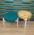 Tan Round Stool with Removable Flower Power Upholstered Seat, 1970s For Sale - Image 8 of 9