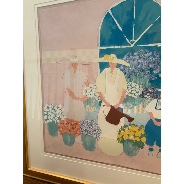 Figurative “Flower Vendor” Figurative Silkscreen by Jim Hill, Framed For Sale - Image 3 of 8