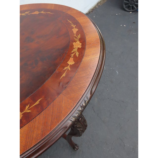 French Early 1900s Hand Carved Inlay Side End Center Table 6668 For Sale - Image 17 of 17