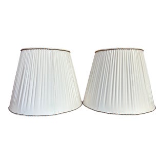 Pair of Pleated Silk Lampshades For Sale