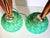 1960s Retro Atomic Green Spaghetti String and Walnut Table Lamps Pair For Sale - Image 4 of 5