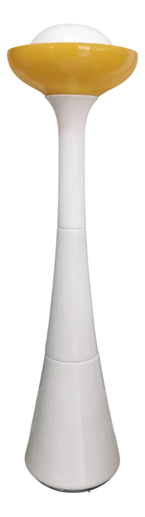 Large White and Yellow Murano Glass Column Lamp, 1960s