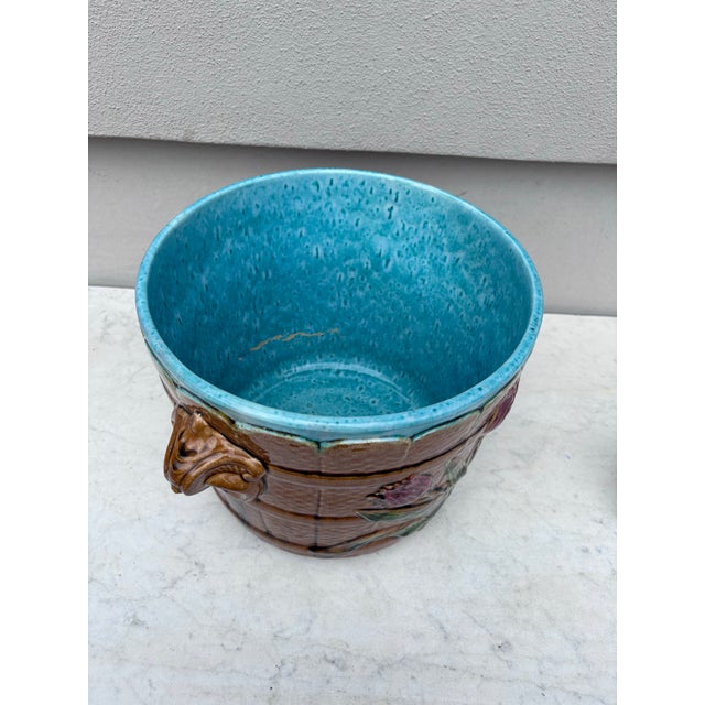 Late 19th Century 19th Century French Majolica Tulip Cache Pot For Sale - Image 5 of 7