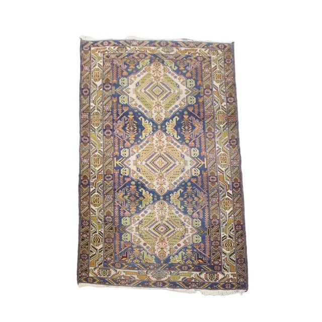 Vintage Hand-Knotted Patterned Rug For Sale - Image 9 of 9