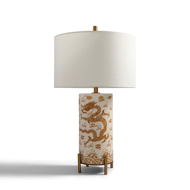 Chinese Imperial Dragon Brown Lamp For Sale - Image 3 of 4