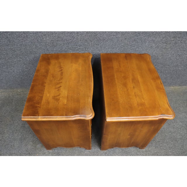 Ethan Allen His and Hers Birchwood Nightstands, Pair For Sale - Image 17 of 17