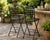 Hollywood Regency Vintage Folding Metal Bar Stools Pair Black Woven Lattice Basket Weave Indoor/Outdoor Hollywood Regency For Sale - Image 3 of 9