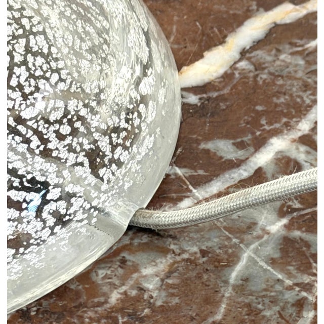 Pair of Barovier & Toso Murano Atmospheric Silver Leaf Glass Lamps, Late 20th C For Sale - Image 9 of 12