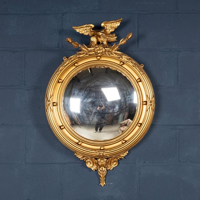 English Wood and Plaster Framed Convex Mirror, 1950s For Sale - Image 18 of 18