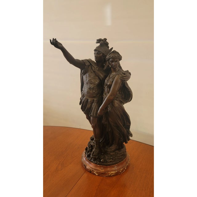 Figurative Jean Louis Gregoire French Bronze 25 Inches Orestes & Iphigenia 1840-1890 Signed 87 Pounds For Sale - Image 3 of 10