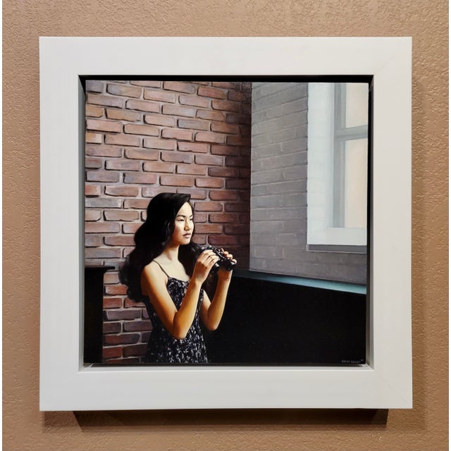 Shaun Downey - The Girl with the Spy Glasses - Oil painting Illustrator "Out of the Darkness Study " Oil painting on board...