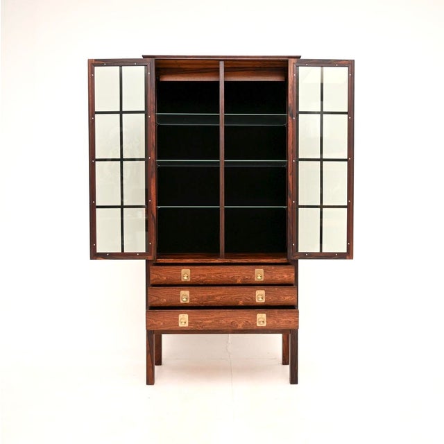 Bruksbo Vintage Scandinavian Display Cabinet by Torbjorn Afdal for Bruksbo, 1960s For Sale - Image 4 of 12