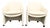Vintage Postmodern Faux Leather Club Chairs on Caster by Thayer Coggin - A Pair For Sale