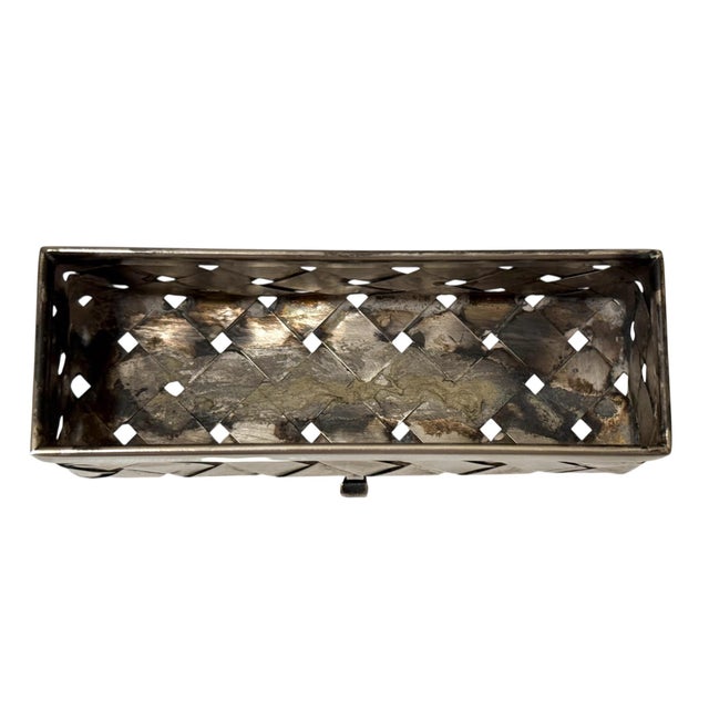 Silver Cartier Sterling Woven Long Basket For Sale - Image 8 of 9