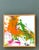 This vibrant contemporary abstract painting, titled "Mini #4" by artist P. Bocour, is a high-energy exploration of color...