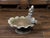 English Midcentury Lead Bird Bath Depicting a Shell with Squirrel and Bird For Sale - Image 9 of 10