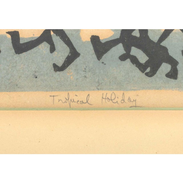 Emilio Sanchez "Tropical Vacation" Woodcut Print For Sale In New York - Image 6 of 8