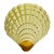 Vintage Yellow & Gold Seashell Hanging Vase For Sale