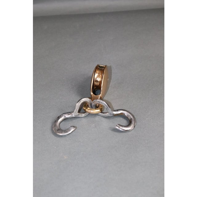 Brass Polished Brass Yacht Pulley with Steel Hooks For Sale - Image 8 of 8