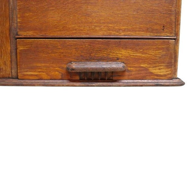 1920s Waddell Wooden Ware Works Oak Country Store Display Case & Cash Register Drawer For Sale - Image 11 of 15