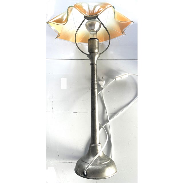 Mid-Century Modern Vintage Space Age Amber Glass Table Lamp from Ikea, 1960s For Sale - Image 3 of 18