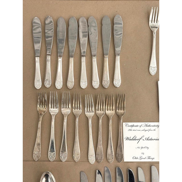 Mid 20th Century Complete Waldorf Astoria Art Deco Engraved Silverware Set For Sale In New York - Image 6 of 8