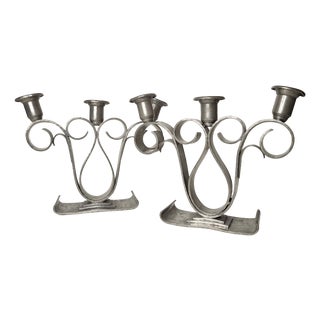 Art Deco Candlesticks from Delavan Paris, 1950s, Set of 2 For Sale