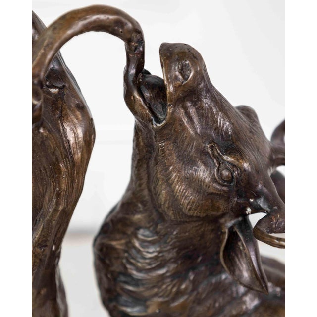 Large Bronze Animal Group – Rutting Stag – Late 19th Century. For Sale - Image 11 of 12