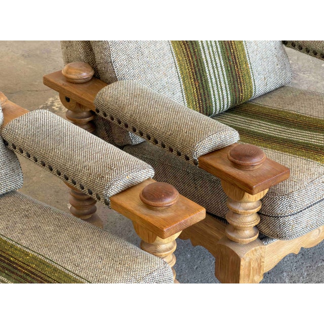 Brutalist Oak Lounge Chairs by Henning Kjærnulf, 1960s, Set of 2 For Sale - Image 15 of 17