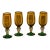 1980s Hand Blown Amber Cocktail Glasses, Made in Mexico- Set of 4 For Sale