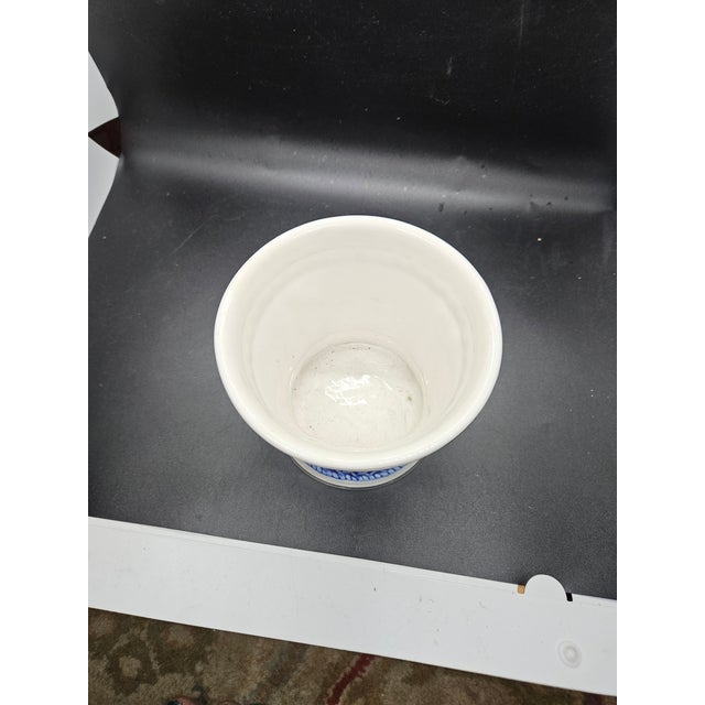 Vintage Bloomrite Blue French Country Pottery Vase.