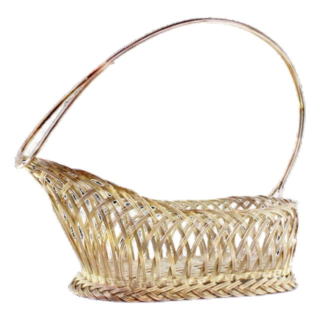 Silver Wire Bottle Holder with Rope Handle For Sale