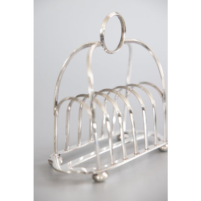 Metal Art Deco English Silver Plate Toast Rack For Sale - Image 7 of 10