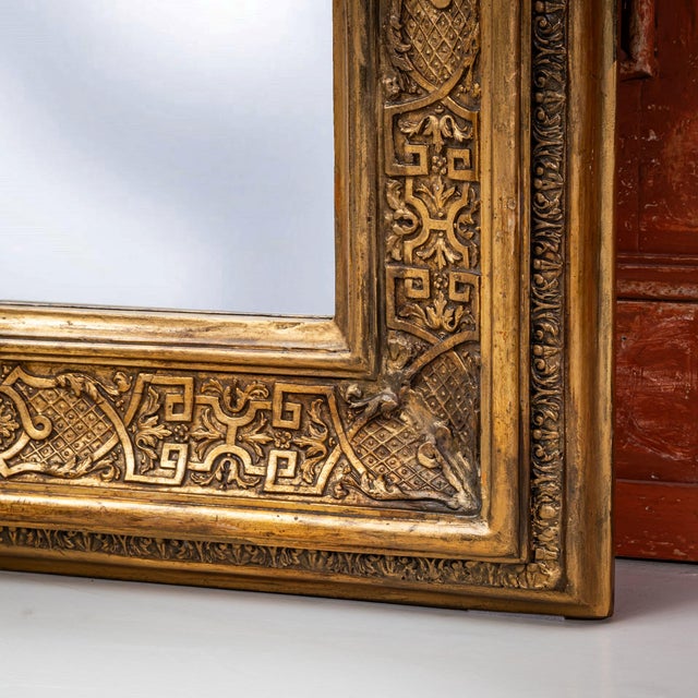 Large Gilt Régence-Style Wall Mirror, France, 1800s For Sale - Image 5 of 6