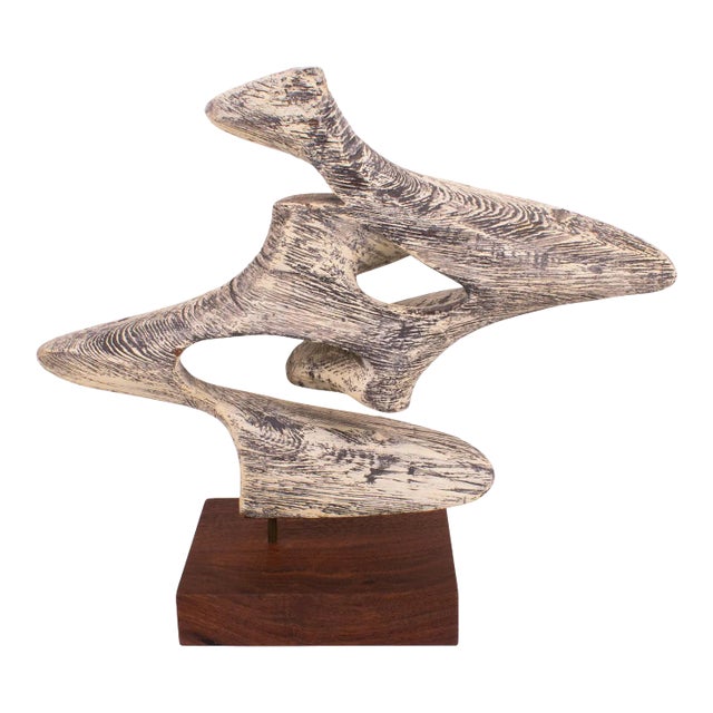 Mid-Century Modern Bleached Wood Sculpture For Sale