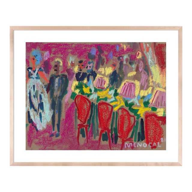 Cabaret IV by Happy Menocal in Natural Frame, Small Art Print For Sale