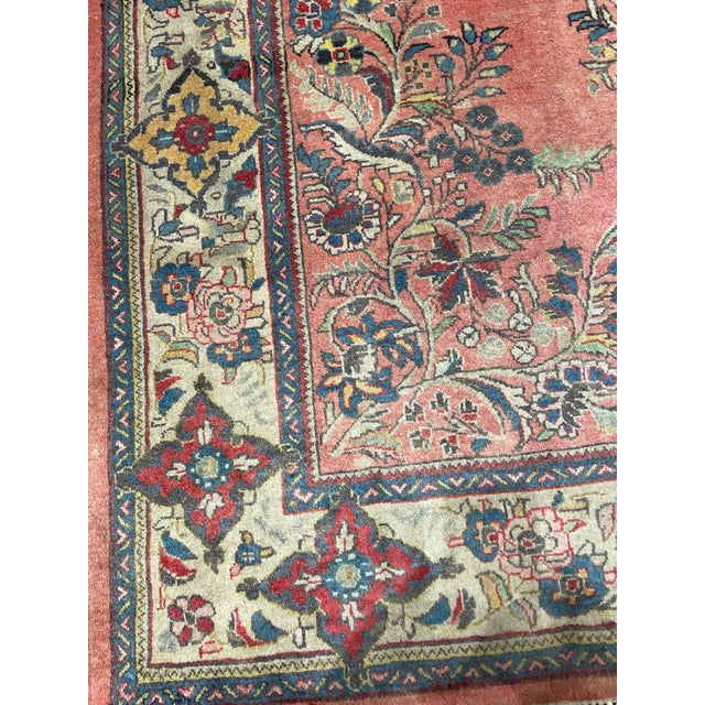 Pink 1990s Old Persian Sarough Area Rug 4'3" X 6'8" For Sale - Image 8 of 8