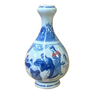 Chinese Red Blue White Porcelain Hand-Painted Graphic Small Vase