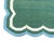 Not Yet Made - Made To Order Handmade Cotton Reversible Scalloped Edge Rug Forest Green With Cream and Teal Blue Border - 12'x15' For Sale - Image 10 of 11
