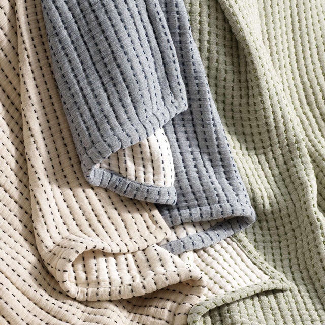 Contemporary Pine Cone Hill by Annie Selke Pick Stitch Evergreen Matelasse Coverlet, Twin For Sale - Image 3 of 4