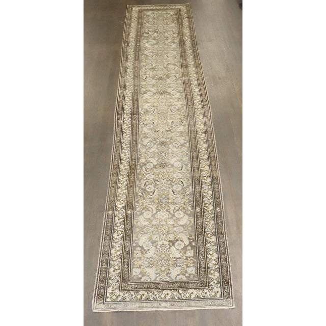 Persian Antique Zabihi Collection Long Persian Malayer Runner - 2'10" x 14'7" For Sale - Image 3 of 11