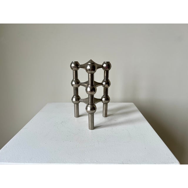 Brutalist Mid-Century Modular Candleholders by Stoff Nagel. Germany, 1960s, Set of 3 For Sale - Image 3 of 8